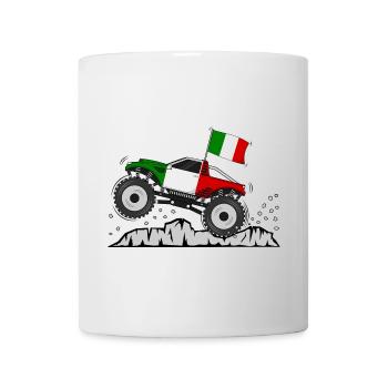Italien Flagge Monstertruck  - Tasse - Weiß - Vorne