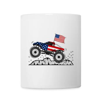 Monstertruck USA Flagge - Tasse - Weiß - Vorne