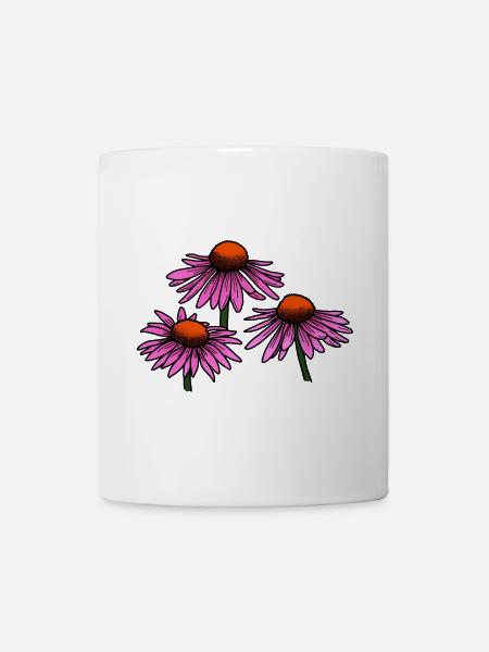 Sonnenhut - Blume - Tasse - Weiß