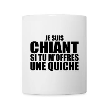 Mann, der anbetet: Quiche. Lustiger Design-Humor - Tasse - Weiß - Vorne