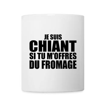 Man who adores: Cheese. Funny Design Humor - Mug - white - Front
