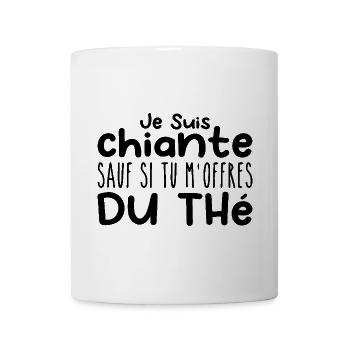 Woman who adores: Tea. Funny Design Humor - Mug - white - Front