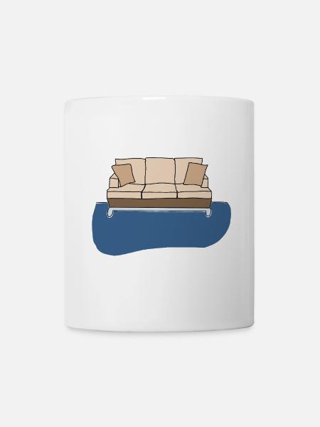 Sofa, bunte Grafik - Tasse - Weiß