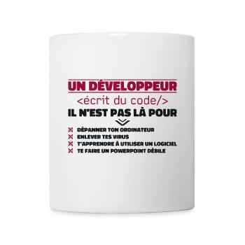 Un Développeur Écrit du Code Cadeau - Mug blanc - blanc - Devant