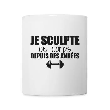 Ich forme diesen Körper, Bodybuilding, Muskeln, Humor - Tasse - Weiß - Vorne