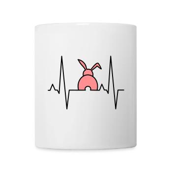 Lapin ludique avec des cœurs - Mug blanc - blanc - Devant