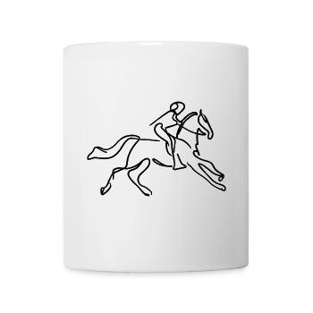 Reiter Skizze - Tasse - Weiß - Vorne