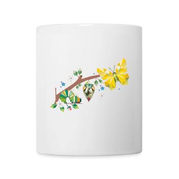 De la chenille au papillon - cycle de vie - Mug blanc - blanc - Devant