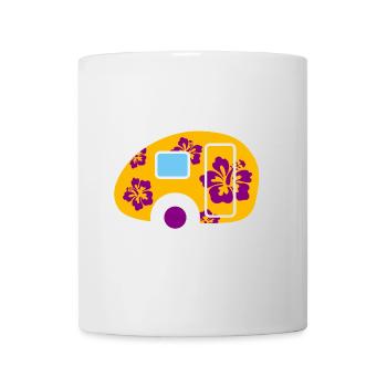 Caravan Hibiscus Hawaii Camping Vintage Hippie fan - Mug - white - Front