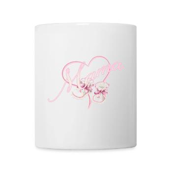 Maman avec coeur et chaussures bébé fille rose - Mug blanc - blanc - Devant