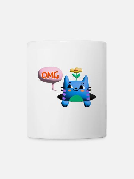 OMG Cat cute 3d bubble - Tasse - Weiß