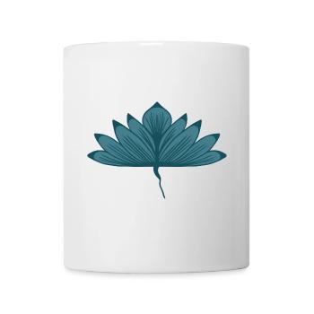 Lotus floral bleu-vert - Mug blanc - blanc - Devant