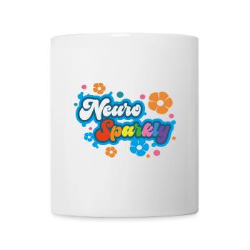 Typographie arc-en-ciel de fleur scintillante neuro - Mug blanc - blanc - Devant