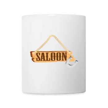 Western-style saloon shield with horseshoes - Mug - white - Front