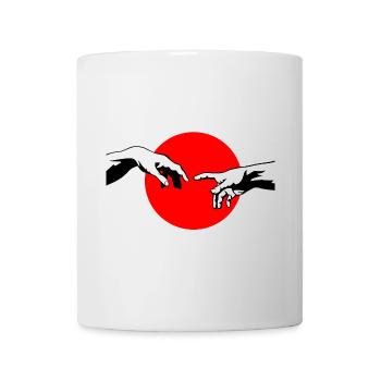The Creation of Adam hands inspiration design - Mug - white - Front