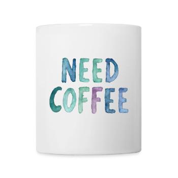 Need Coffee Watercolor Text - Mug - white - Front