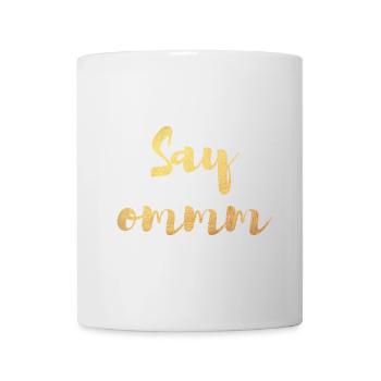 Say om Yoga Namaste Meditation Gold deluxe Quotes - Mug - white - Front