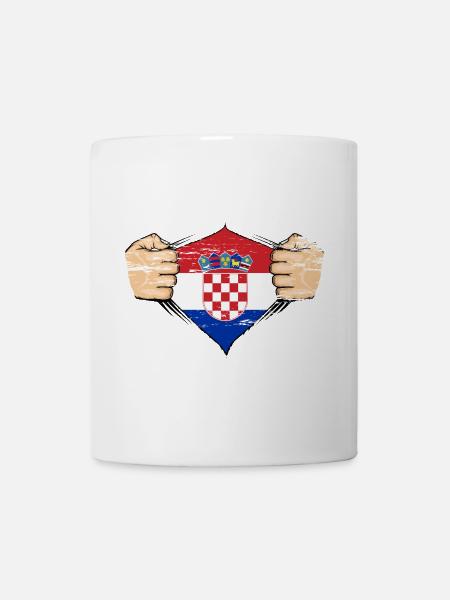 Kroatien Flagge Design used - Tasse - Weiß