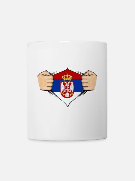 Conception du drapeau de la Serbie - Mug blanc - blanc
