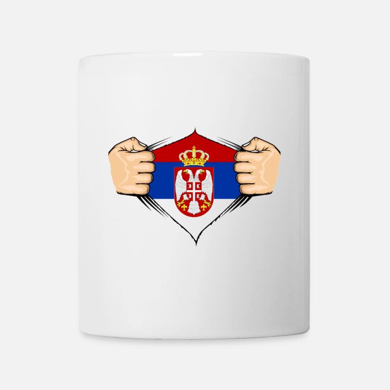 Conception du drapeau de la Serbie - Mug blanc - blanc