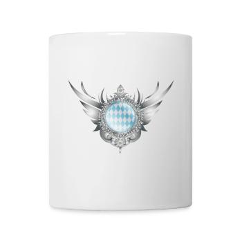 Écusson d’aile en argent avec motif en losange - Mug blanc - blanc - Devant