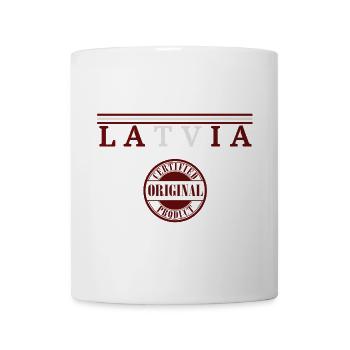 Lettische Flagge, Lettische Flagge - Tasse - Weiß - Vorne