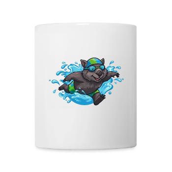 Anime Otter Schwimmer mit Schwimmbrille - Tasse - Weiß - Vorne