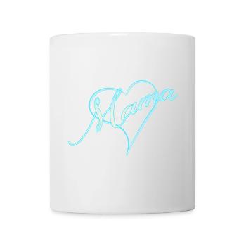 Maman avec coeur garçon bleu - Mug blanc - blanc - Devant