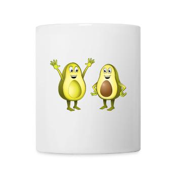 Bild von zwei fröhlichen Avocados - Tasse - Weiß - Vorne