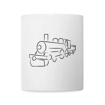 Lokomotive Skizze - Tasse - Weiß - Vorne