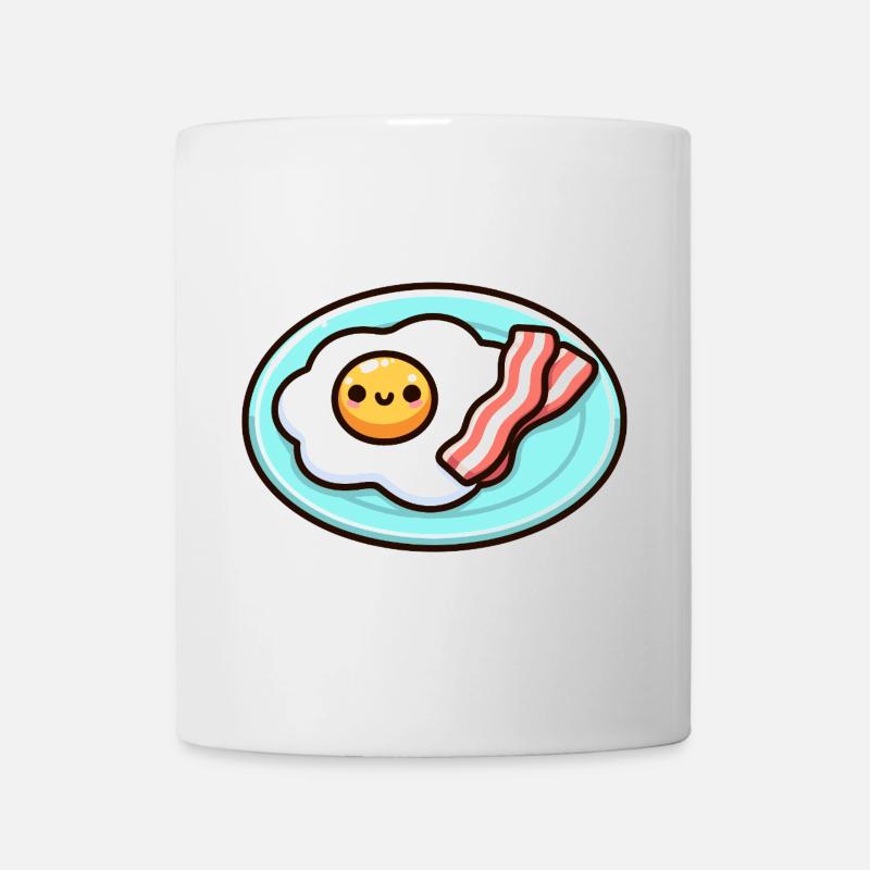 Cute Sunny Side Breakfast Illustration - Mug - white