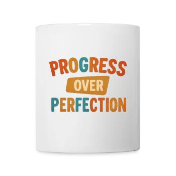 Le progrès plutôt que la perfection - Mug blanc - blanc - Devant