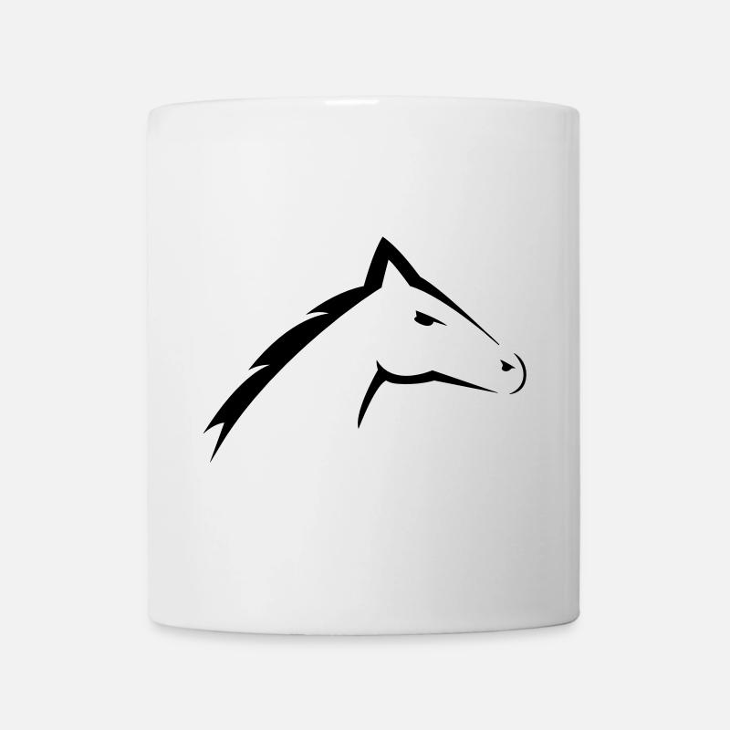 Tête de cheval | Conception de silhouette de tête de cheval - Mug blanc - blanc