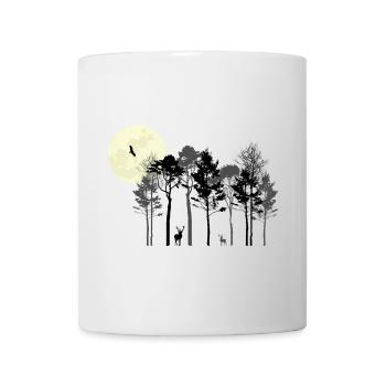 Mystische Nachtwald-Silhouette - Tasse - Weiß - Vorne