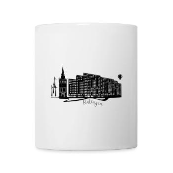 Horizon abstrait de Ratingen sur fond sombre - Mug blanc - blanc - Devant