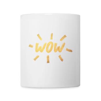 WOW pinceau or OMG écriture manuscrite style bande dessinée cool - Mug blanc - blanc - Devant