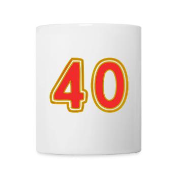 40. 40 ANS. 40e ANNIVERSAIRE. ANNIVERSAIRE 40 ANS. - Mug blanc - blanc - Devant