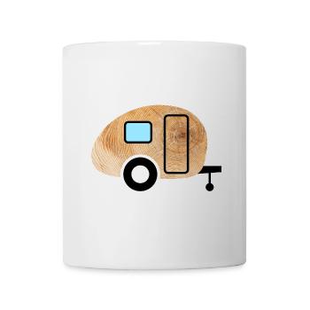 Caravan Holz Maserung Retro Natur Wohnwagen Fan - Tasse - Weiß - Vorne