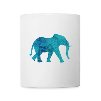 Elefant Yoga Mandala Ornament Muster Yogi Indien - Tasse - Weiß - Vorne