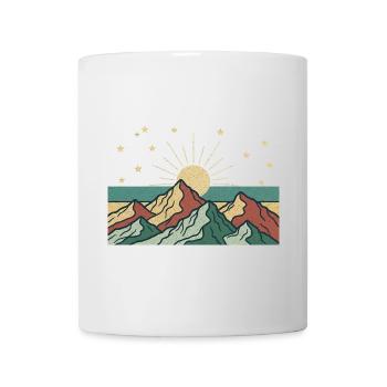 Berglandschaft mit Sonnenstrahlen - Tasse - Weiß - Vorne