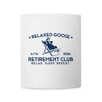 Rente 2026 Club - Gans im Liegestuhl - Tasse - Weiß - Vorne