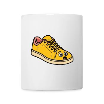 Surprised Schuh – lustiger Cartoon-Schuh - Tasse - Weiß - Vorne