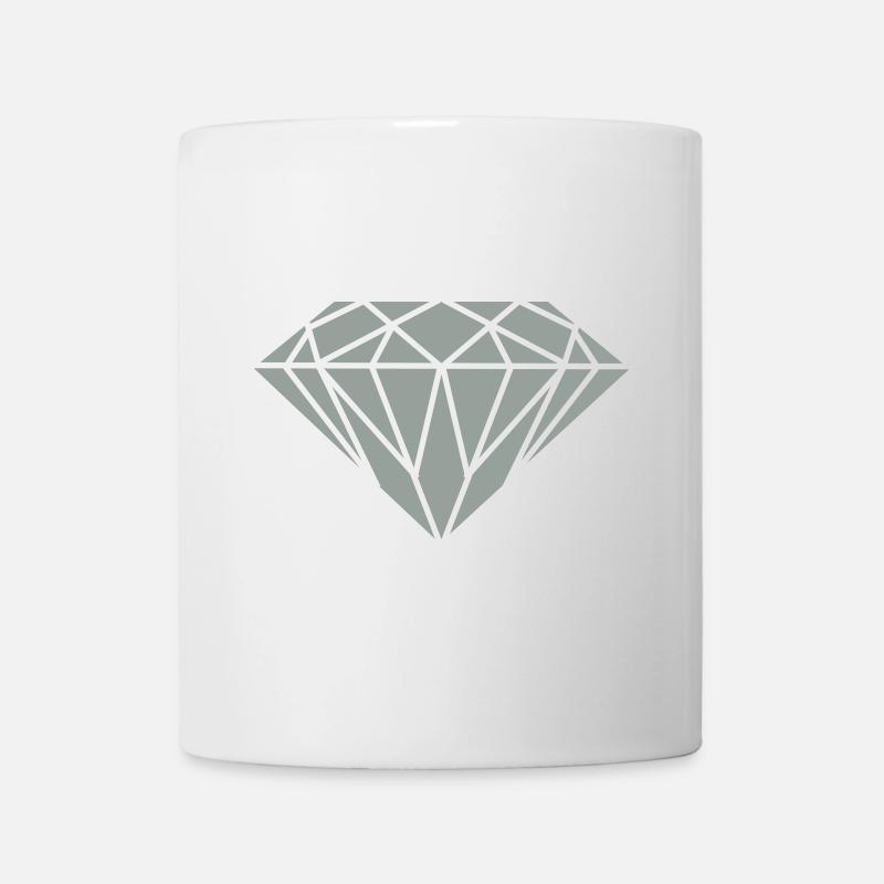 Geometrischer Diamant Linienkunst - Tasse - Weiß