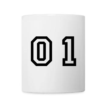 Nummer - 01 - zero one - Tasse - Weiß - Vorne