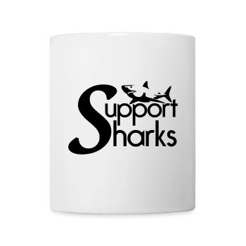 Support Sharks Hai Haie Tier Tierschutz Geschenk - Tasse - Weiß - Vorne