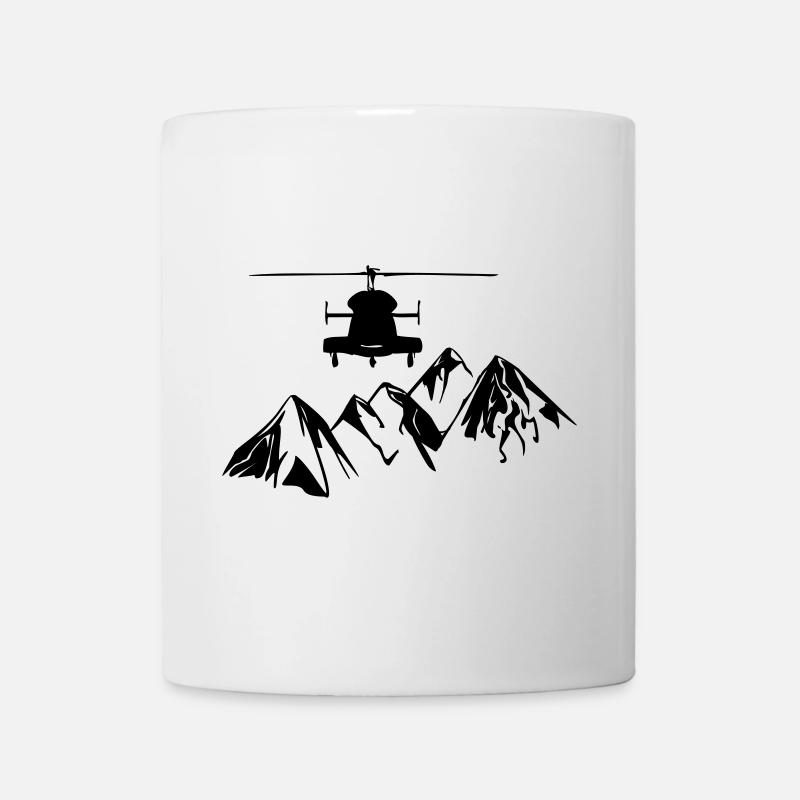 Hélicoptère avec des montagnes - Mug blanc - blanc