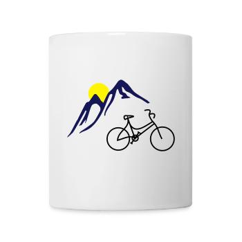 Bike, mountains and Sun - Mug - white - Front