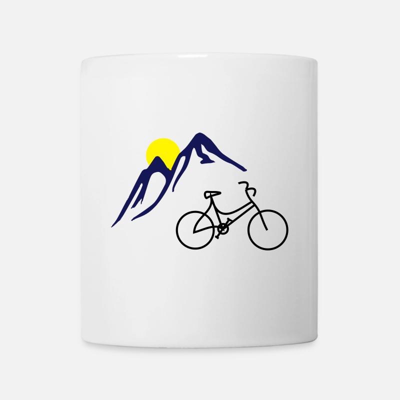 Vélo, montagnes et soleil - Mug blanc - blanc