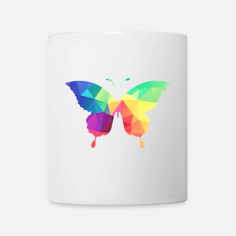 Bunter Schmetterling - Tasse - Weiß