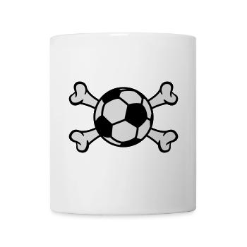 Ball and Bones | Fussball | Knochen - Mug blanc - blanc - Devant
